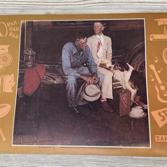 Norman Rockwell Saturday Evening Post Laminated Placemats Set Of 4 Vintage 1973 - Picture 6 of 16